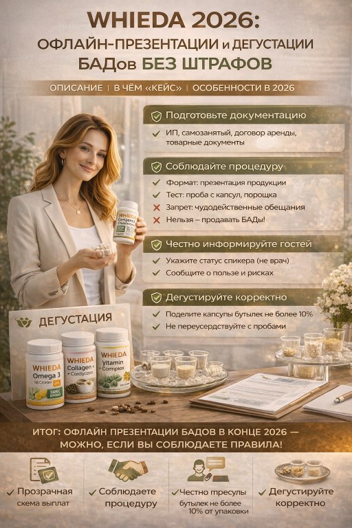 WHIEDA 2026: офлайн‑презентации и дегустации БАДов без штрафов