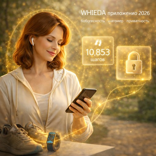 WHIEDA приложение 2026: безопасность, шагомер и приватность