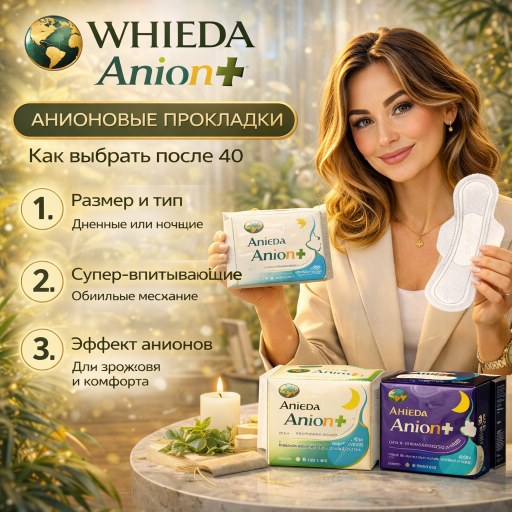 WHIEDA Anion+: анионовые прокладки — как выбрать после 40