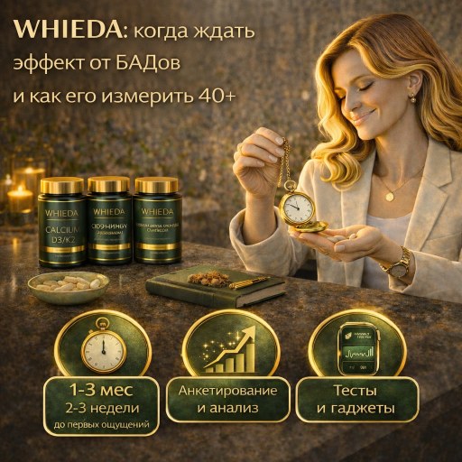 WHIEDA: когда ждать эффект от БАДов и как его измерить 40+