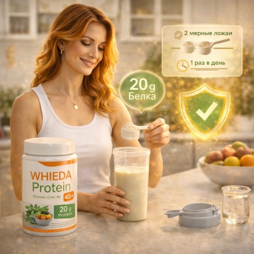 WHIEDA протеин 45+: сколько белка и как безопасно принимать