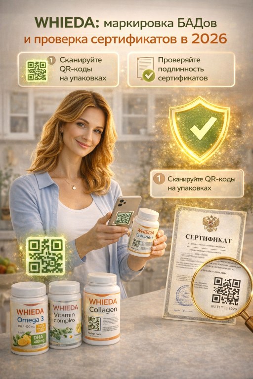 WHIEDA: маркировка БАДов и проверка сертификатов в 2026